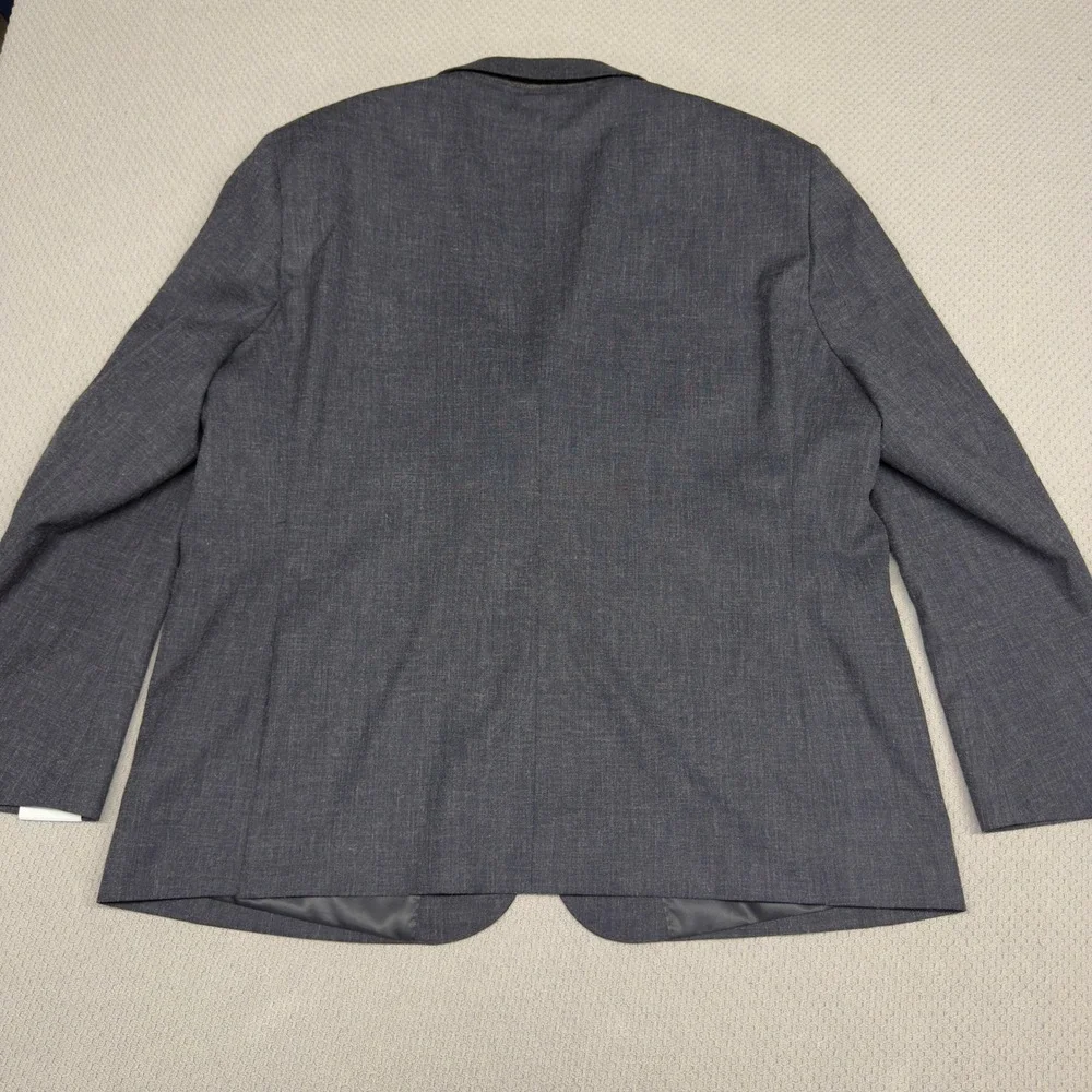 Herman & Sons Blazer Jacket Mens 48R Charcoal Grey Stretch Two Button Sport Coat